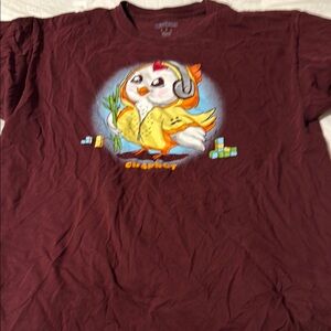 Champion Maroon T-Shirt with Cartoon Graphic